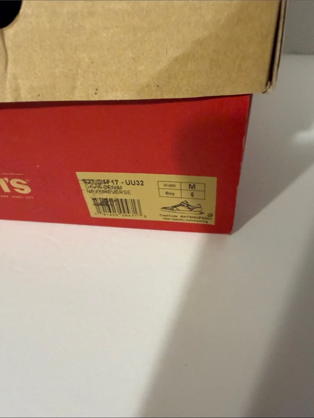 Levi's Kids Navy and White Low-Top Sneakers with Hook-and-Loop Strap